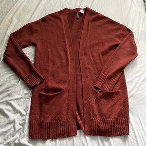 dark orange knit cardigan